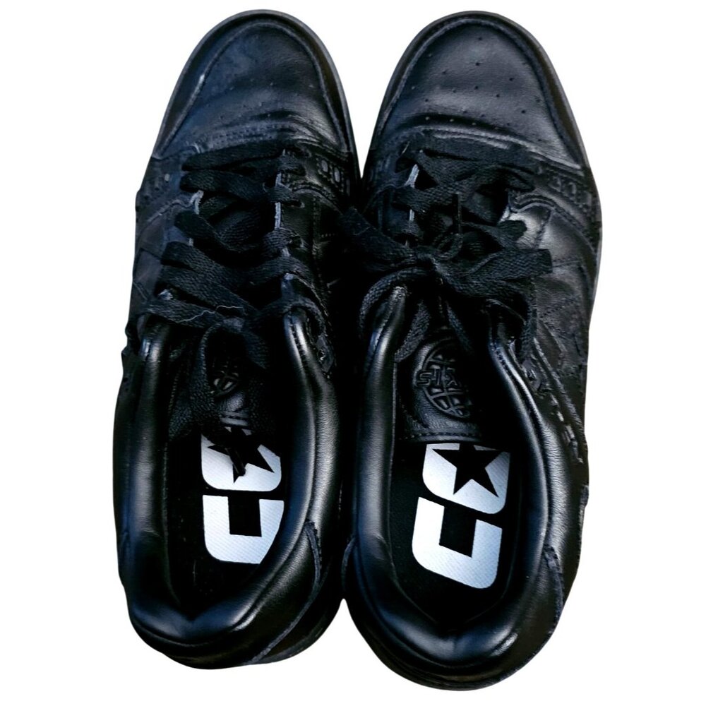 Converse Black Leather Athletic Shoes Men's Size 8, Women's Size 9.5 Unisex Low